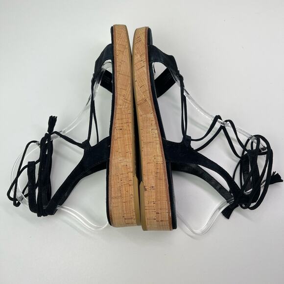 FRYE Miranda Black Suede Leather Gladiator Platform Sandals - Picture 7 of 11